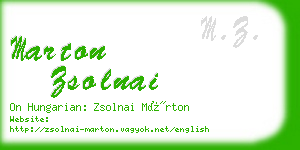 marton zsolnai business card